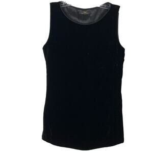 NWOT ST MICHAELS Top UK 8/US 4 Black Velour Velvet Silk blend Slits-Sides Zip